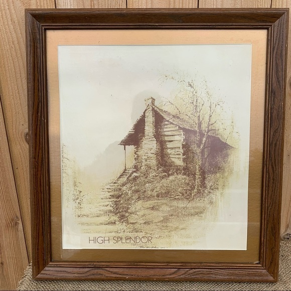 Ben Hampton Framed Print High Splendor 1979 Cabin Trees - Picture 1 of 6